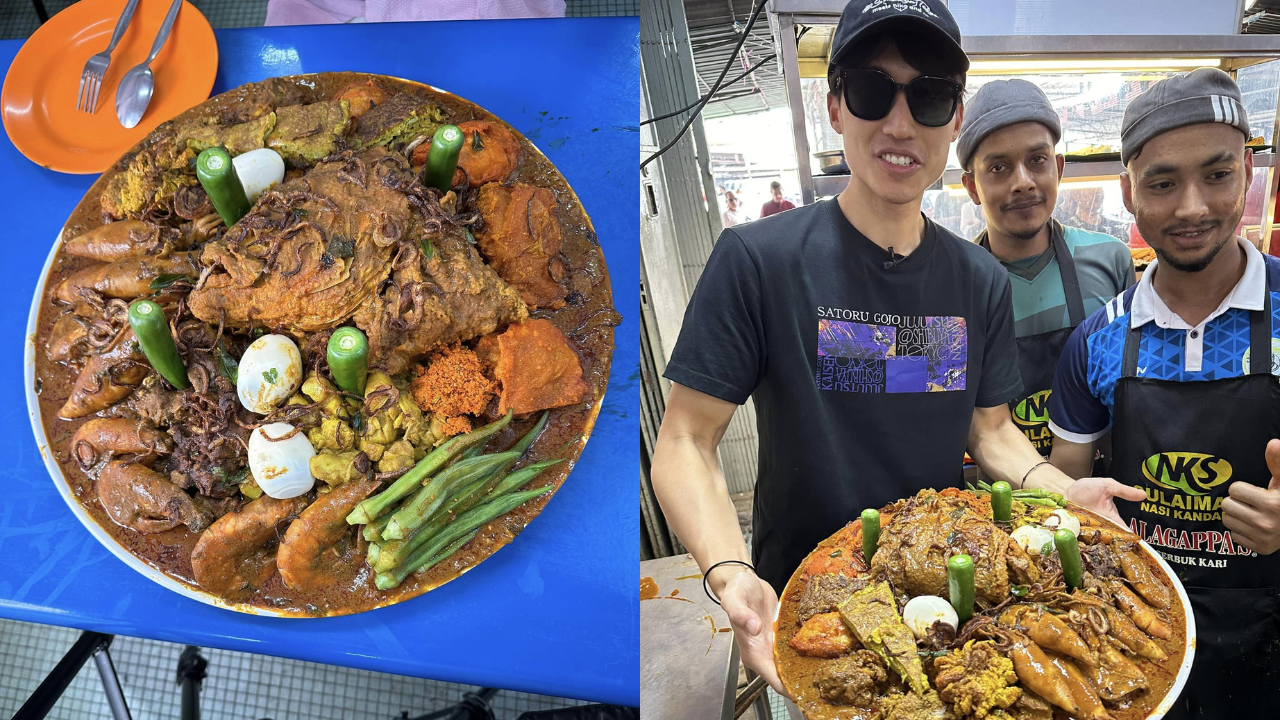 Singaporean Influencer Sets Food Record With RM300 Nasi Kandar Order On A Single Plate