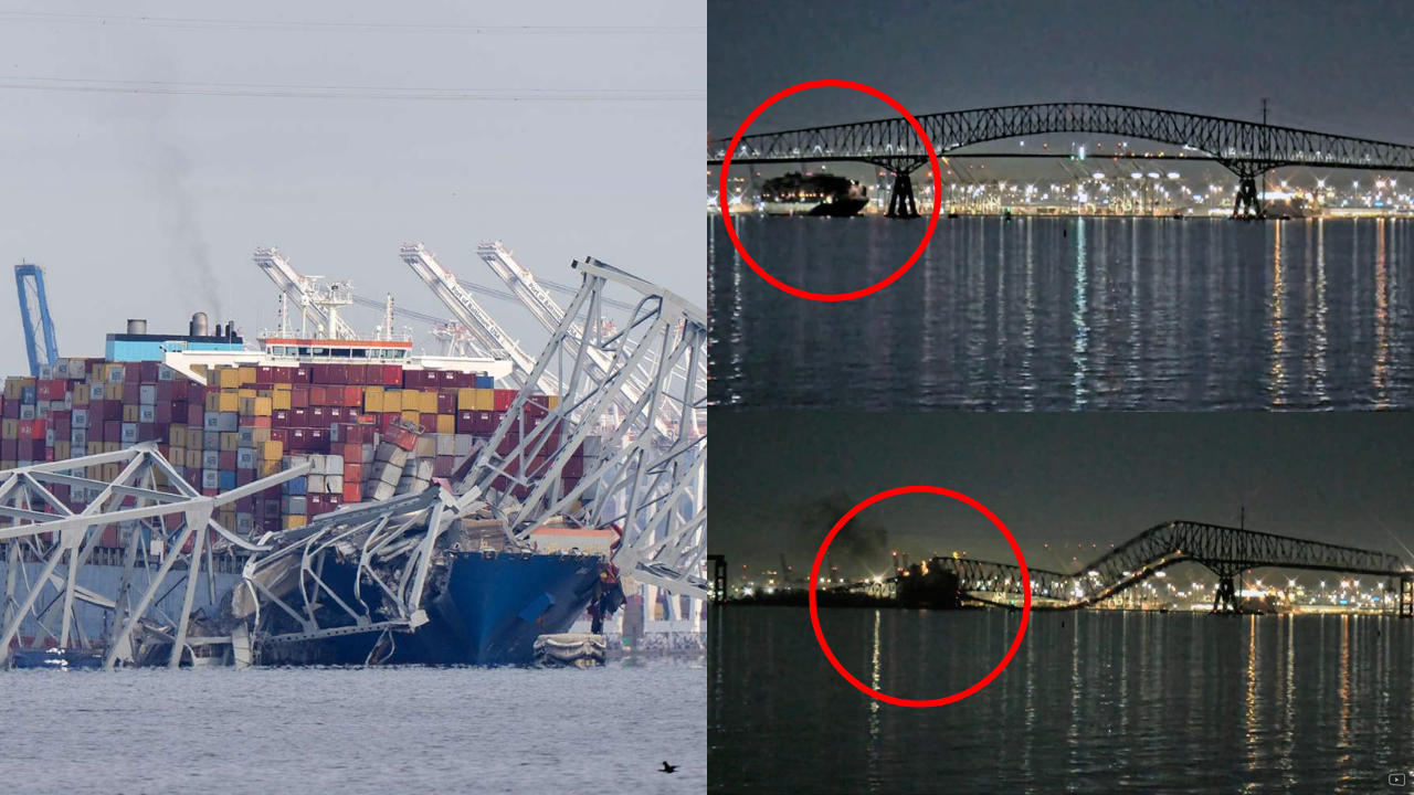 Tragedy Strikes In Baltimore, US After Container Ship Collision Causes Bridge To Collapse