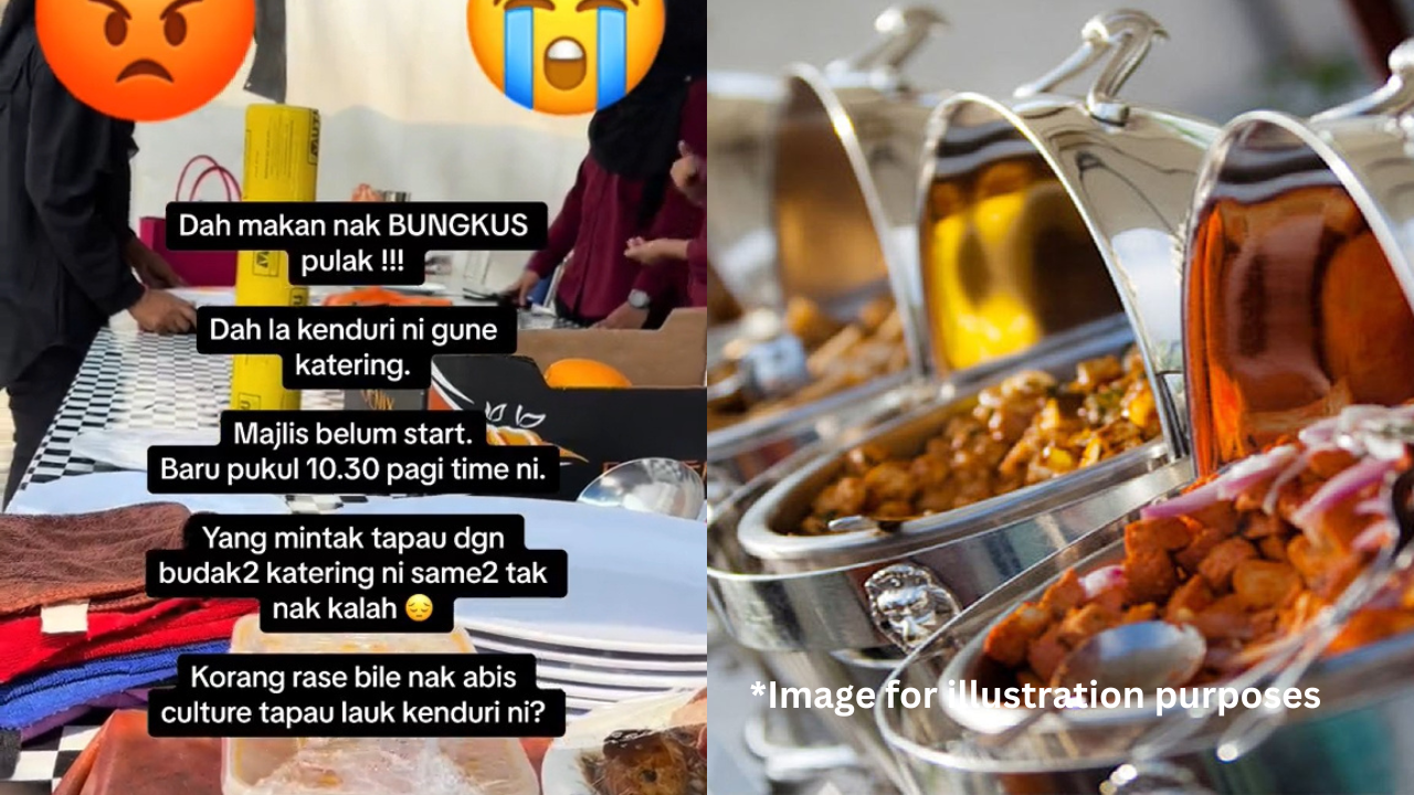 If you want to ‘tapau’ food, at least wait till the end of the wedding.