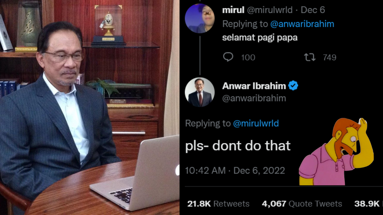 “Please, Don’t Do That” Says Anwar After Netizen Calls Him ‘Papa’