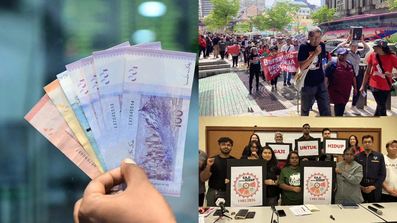 Advocates In 2024 May Day March Rally For Government To Provide RM2,000 'Living Wage'