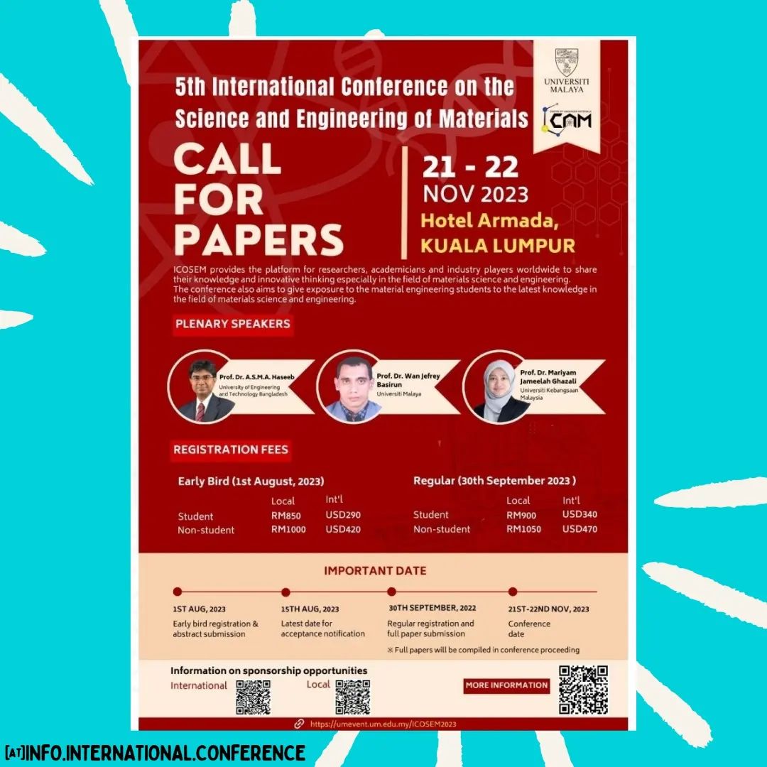 5th International Conference on the Science and Engineering of Materials