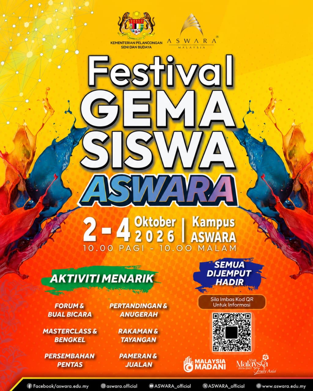 Bersiap sedia untuk Festival Gema Siswa 2026 ASWARA! 🎓✨
